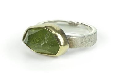 Ring mit grünem Amethyst / Ring with green amethyst