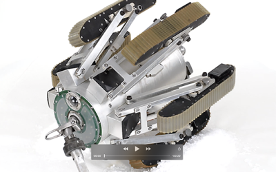 Reinigungsroboter für Abluftrohre mit Trockeneis / Cleaning robot for exhaust pipes with dry ice